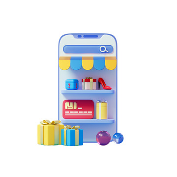 3D立体手机网购电商购物