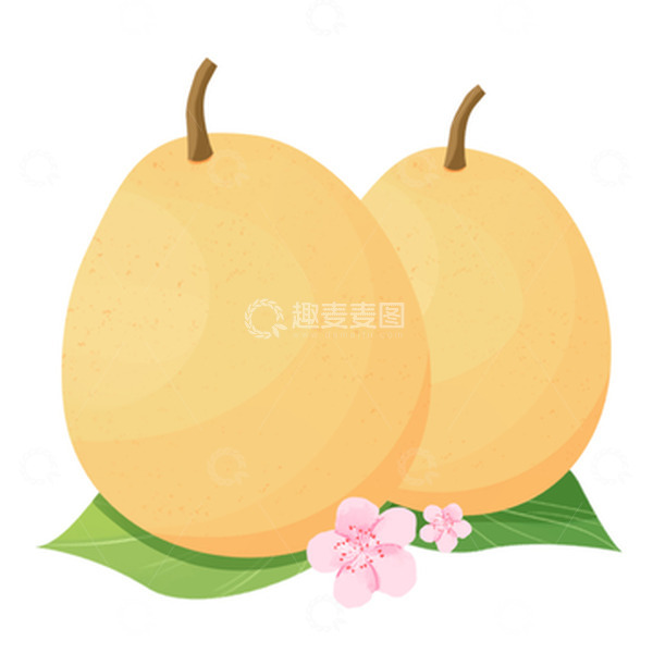 源文件下载【趣麦麦图】黄色水果雪梨香梨梨子健康食物亚元素