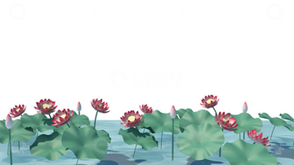 源文件下载【趣麦麦图】夏季荷花池场景元素