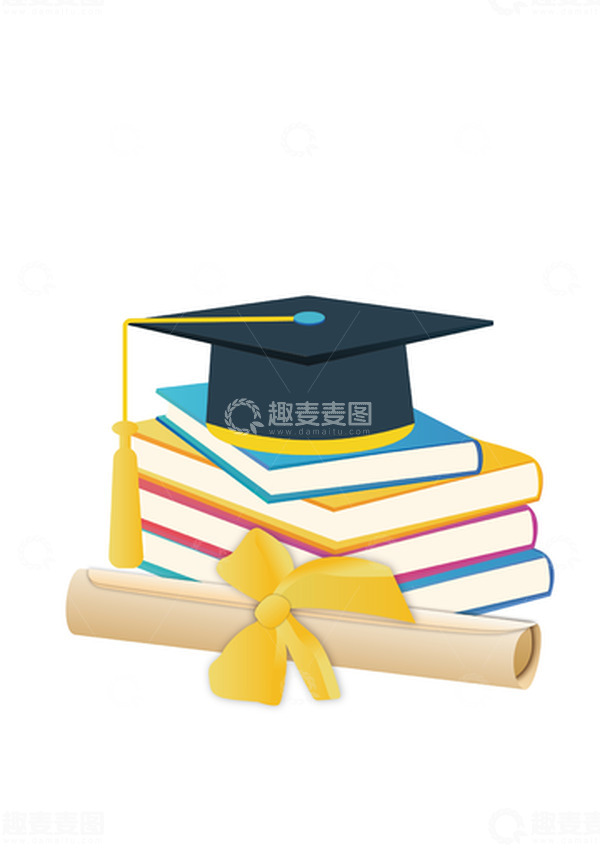源文件下载【趣麦麦图】毕业季,学士帽,书本,试卷,矢量,学生