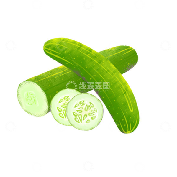 源文件下载【趣麦麦图】插画元素黄瓜