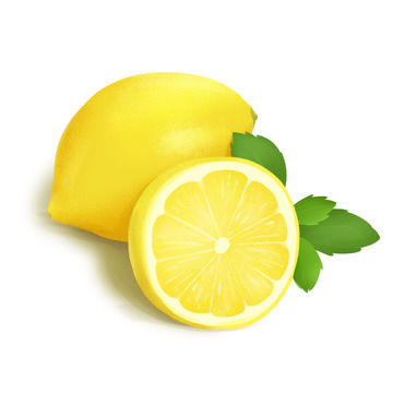 柠檬水果手绘图