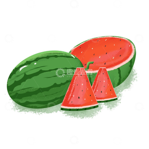 源文件下载【趣麦麦图】水彩夏季新鲜好吃的水果西瓜夏天