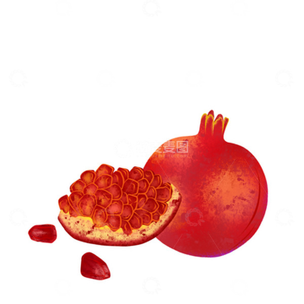 源文件下载【趣麦麦图】插画手绘元素石榴