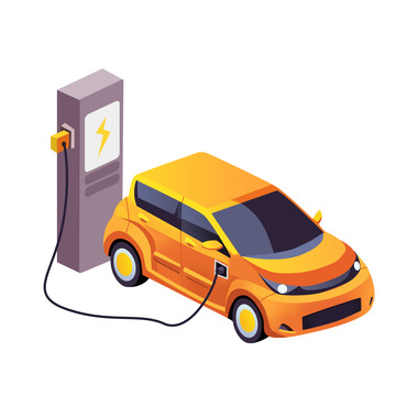 橙色新能源汽车