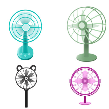 手绘夏季风扇