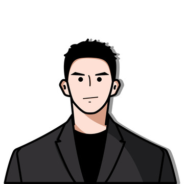 短发男生头像卡通手绘人物插画