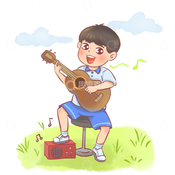 源文件下载【趣麦麦图】学生放假暑假兴趣班音乐吉他唱歌