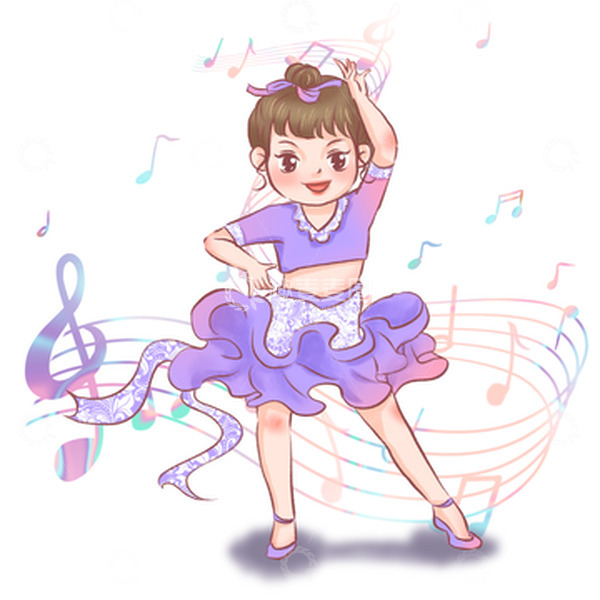 源文件下载【趣麦麦图】学生放假暑假兴趣班运动舞蹈手绘跳舞