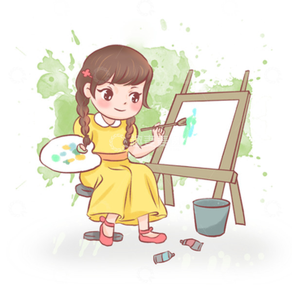 源文件下载【趣麦麦图】-暑假兴趣班画画艺术美术学生