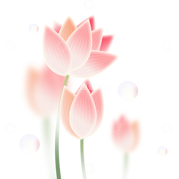 源文件下载【趣麦麦图】-插画手绘荷花装饰元素