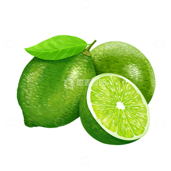 源文件下载【趣麦麦图】-夏日水果青柠檬切开柠檬