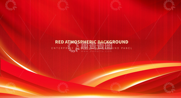 源文件下载【趣麦麦图】-红色大气中国风建设未来光效装饰背景
