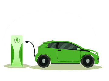 手绘新能源汽车元素