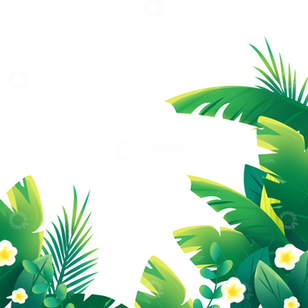 源文件下载【趣麦麦图】手绘夏季森林海边草丛针叶林装饰插画元素小暑大暑图片