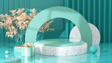 C4D立体展台海报背景