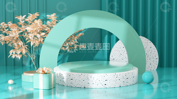 C4D立体展台海报背景