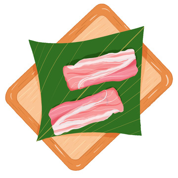 鲜肉猪肉肉片手绘