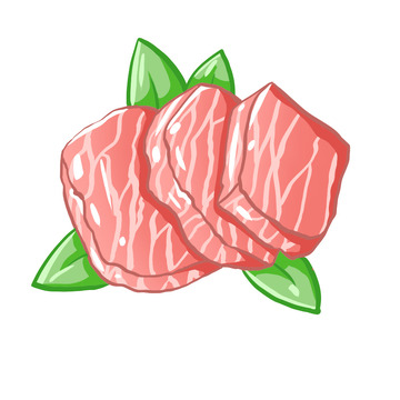 新鲜鲜肉猪肉手绘插画