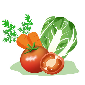 生鲜蔬菜水果插画装饰美食植物元素
