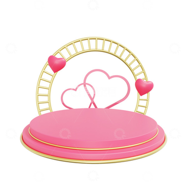 源文件下载【趣麦麦图】3D七夕情人节展示台