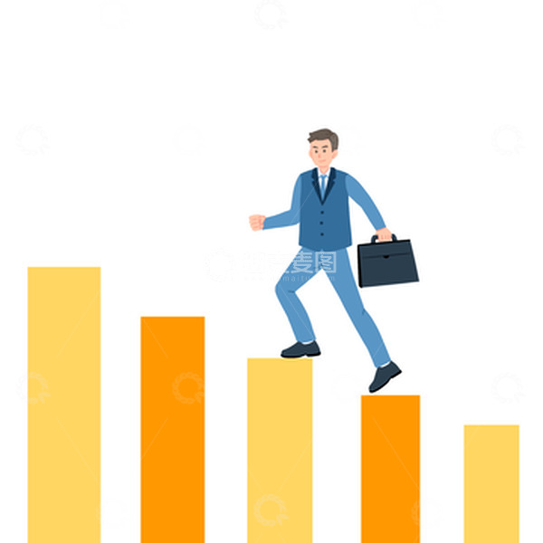 源文件下载【趣麦麦图】商务爬楼梯上升男子