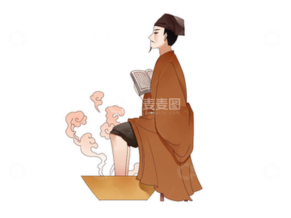 源文件下载【趣麦麦图】养生泡脚古风人古装书生