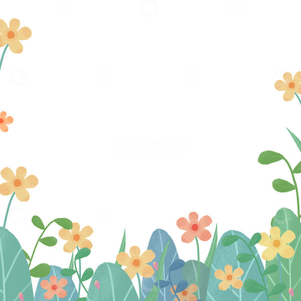 源文件下载【趣麦麦图】手绘绿色清新花卉边框