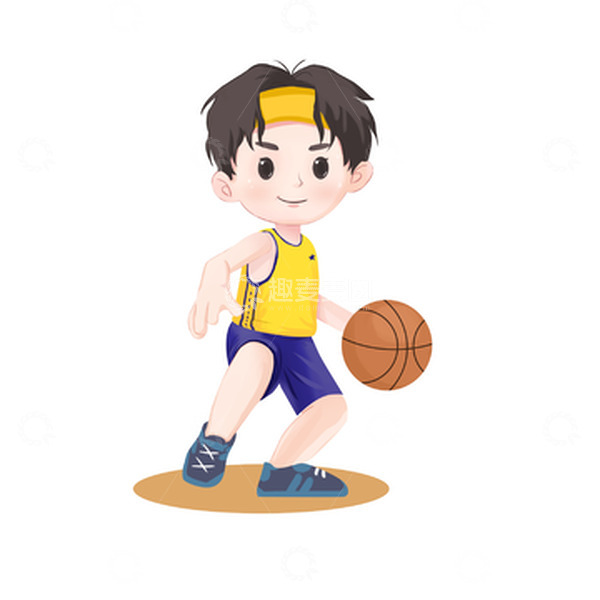 运动男孩打篮球