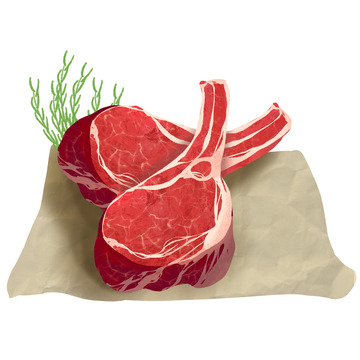 新鲜羊排食材鲜生肉羊肉食物素材
