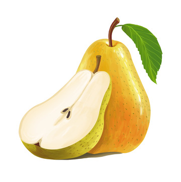 蔬菜水果梨子切开的梨子