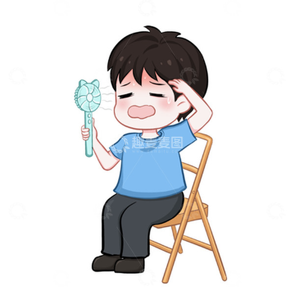 源文件下载【趣麦麦图】谨防中暑炎炎夏日男孩