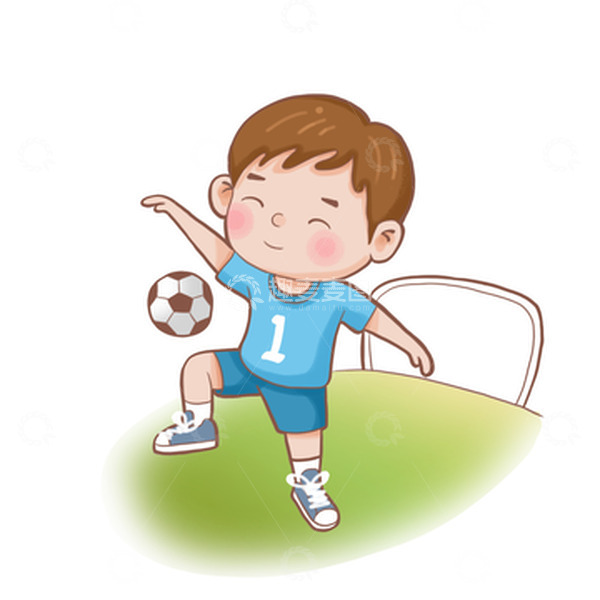暑假足球兴趣班男孩手绘