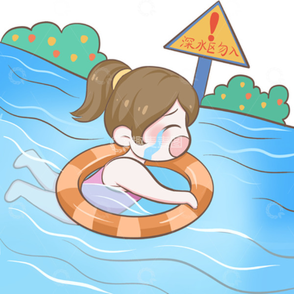 源文件下载【趣麦麦图】-禁止游泳预防溺水