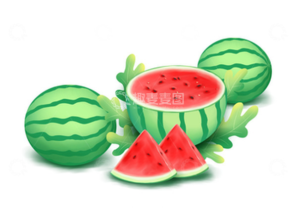 源文件下载【趣麦麦图】手绘夏天西瓜水果插画海报装饰元素