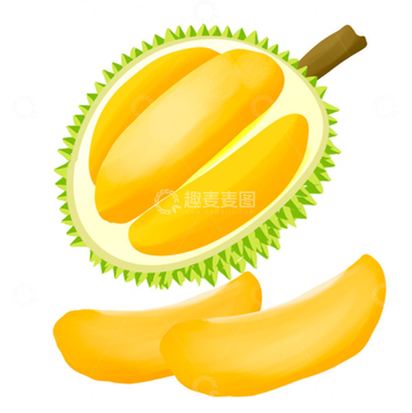 源文件下载【趣麦麦图】-新鲜泰国榴莲榴莲肉元素