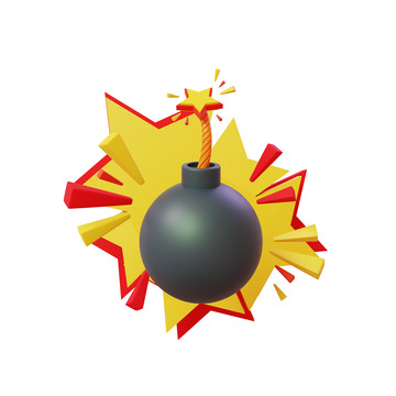 3D立体卡通风格爆炸的小炸弹