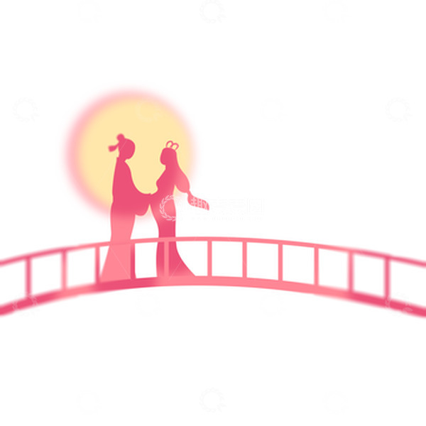 源文件下载【趣麦麦图】潮流弥散七夕鹊桥牛郎织女