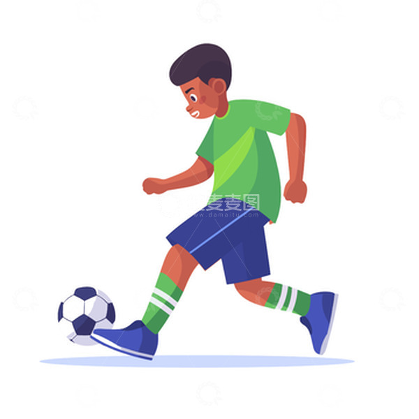 源文件下载【趣麦麦图】踢足球的男孩png素材