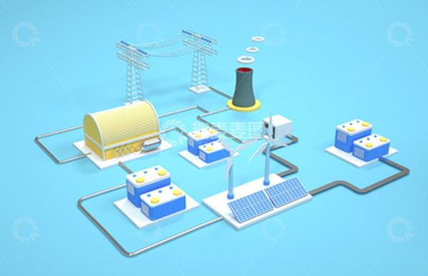 源文件下载【趣麦麦图】-3D立体新能源充电桩化工太阳能