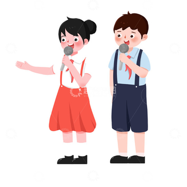 源文件下载【趣麦麦图】-手绘暑假兴趣班小主持人