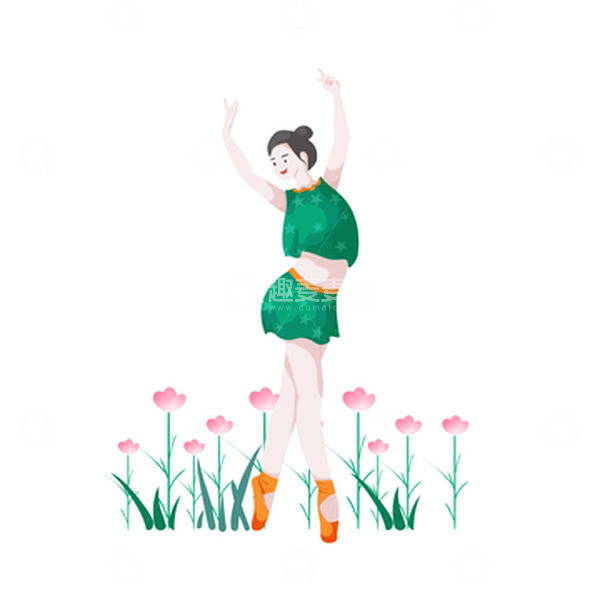 源文件下载【趣麦麦图】-暑假芭蕾舞培训舞蹈女孩