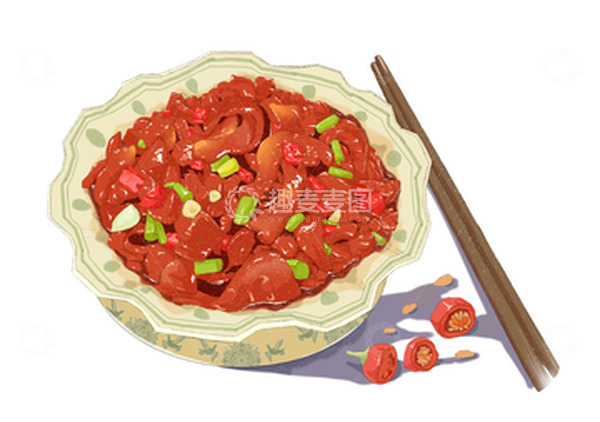 源文件下载【趣麦麦图】爆炒牛肉插图美食