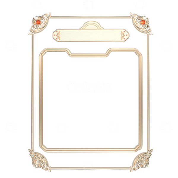 源文件下载【趣麦麦图】3D立体复古金色金属边框电商