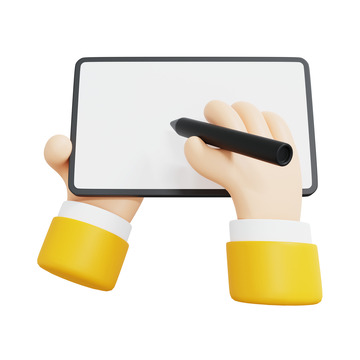 3D手拿电脑写字