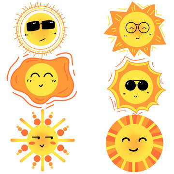 手绘拟人太阳阳光