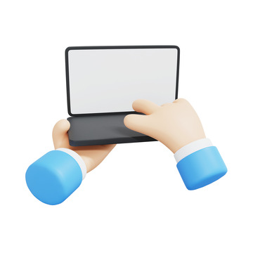 3D手拿电脑打字