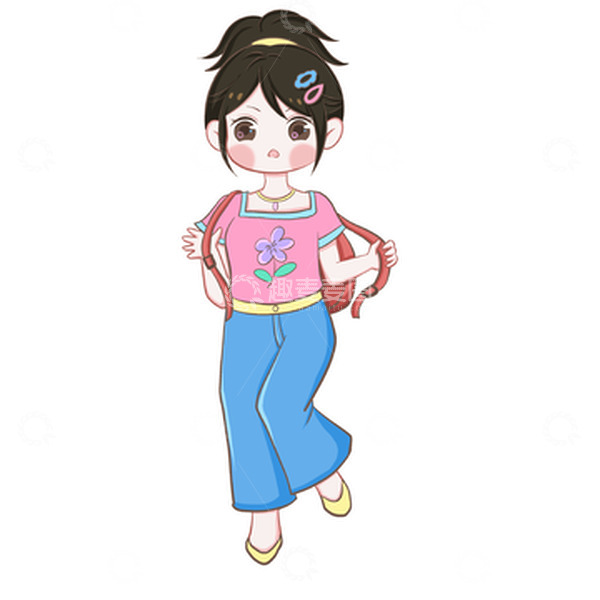 源文件下载【趣麦麦图】夏日多巴胺女孩人物