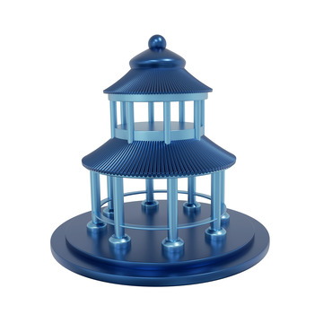 3D中式凉亭建筑