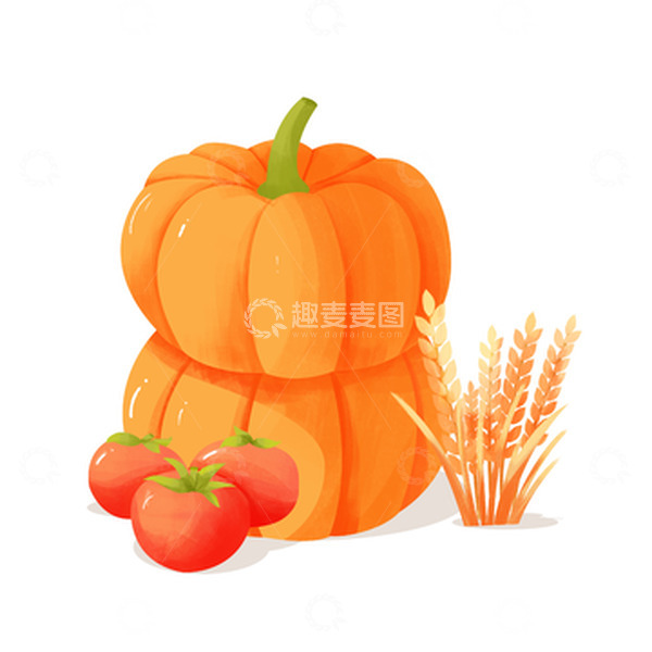 源文件下载【趣麦麦图】简约立秋秋收丰收南瓜